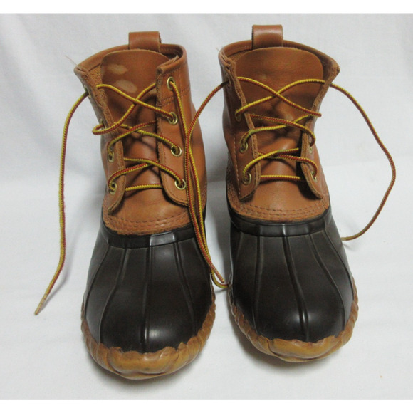 Cabela’s Duck Boots Brown/Tan women's 8D Leather Upper lace up Unlined - Picture 1 of 7